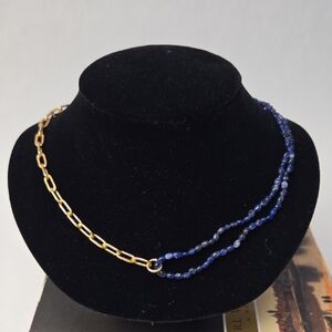 Banana Republic Factory Semi-Precious Stone Paperclip Chain Necklace